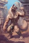  2016 abs anthro armor armpits balls biceps black_nose black_penis chunie claws detailed_background digital_media_(artwork) fur gnoll group hi_res humanoid_penis hyena macro male mammal mouse muscular muscular_male nude open_mouth ouside outside partially_retracted_foreskin pecs penis rodent solo_focus standing striped_hyena stripes teeth toes tongue uncut 
