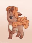  alasou ambiguous_gender brown_eyes brown_hair feral hair nintendo nude pok&eacute;mon simple_background solo standing video_games vulpix 