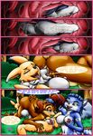  2016 69_position anthro anthro_on_anthro anus big_breasts big_butt black_sclera breasts butt butt_grab camping canine chipmunk comic cunnilingus digimon english_text female female/female fingering fox hand_on_butt happyanthro hi_res kissing krystal mammal nintendo nude open_mouth oral pussy renamon rodent sally_acorn sex sonic_(series) star_fox text vaginal vaginal_fingering video_games 