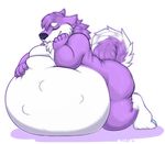  2016 4_toes abdominal_bulge alpha_channel anthro arm_support barefoot belly belly_expansion big_belly biped black_nose canine chest_tuft claws countershade_face countershade_tail countershade_torso countershading digital_media_(artwork) dog eyes_closed fattymeats fluffy fluffy_tail fur hair hand_on_stomach husky hyper hyper_belly inflation leaning_on_elbow male mammal markings moobs multicolored_fur multicolored_tail nude obese overweight overweight_male post_vore purple_fur purple_hair purple_tail signature simple_background sky_(xenonwolf) smile snout socks_(marking) solo toes transparent_background tuft two_tone_fur two_tone_tail vore white_countershading white_fur white_tail 