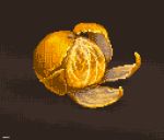  dated food fruit grey_background inunoya no_humans orange orange_peel original pixel_art simple_background 