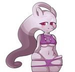  blush breasts female legendary_pok&eacute;mon mega_evolution mega_mewtwo mega_mewtwo_y mewtwo nintendo nipples pok&eacute;mon red_iris ryanne_(artist) simple_background video_games 