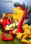  bbmbbf blue_eyes breasts brown_hair butt canine female fiona_the_fox fox fur hair hair_ribbon high_heel male male/female mammal miles_prower mobian_(species) mobius palcomix patreon red_fur ribbons sonic_(series) unleashed yellow_fur 