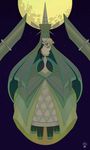  2016 absurdly_long_hair aqua_hair bamboo bandage_on_face bandaged_arm bandages bangs black_legwear blonde_hair blunt_bangs celesteela child closed_eyes closed_mouth dated dress floating full_moon gen_7_pokemon green_eyes hair_ornament hair_over_one_eye hair_stick half-closed_eyes highres hikimayu horn lace lace-trimmed_dress long_hair lusamine_(pokemon) moon night night_sky orangemad outdoors pantyhose pokemon pokemon_(game) pokemon_sm short_hair sky smile star_(sky) starry_sky ultra_beast very_long_hair younger 