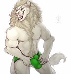  2016 abs anthro biceps biped black_lips body_hair bulge chest_hair claws clothed clothing digital_media_(artwork) dominate_(artist) elbow_tufts eyebrows feline front_view fur green_bottomwear green_clothing green_eyes grope happy_trail inner_ear_fluff lion lips looking_away male mammal mane muscular muscular_male nipples open_mouth orion_mckracken pecs portrait signature simple_background snout solo standing tail_tuft teeth three-quarter_portrait topless tuft white_background white_fur white_lion white_mane white_nipples white_tail 