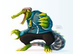  anthro awesomecuza clothing crocodile crocodilian headphones latch lethal_league male reptile roaring scalie 