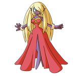  big_lips blonde_hair fak&eacute;mon female fusion gardevoir hair hair_over_eye jynx lips looking_at_viewer nintendo pok&eacute;mon purple_eyes purple_skin solo video_games 