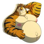  alpha_channel anthro feline looking_at_viewer male male_pregnancy mammal muscular muscular_male nipples nude pregnant simple_background siriusdog smile solo tiger transparent_background 