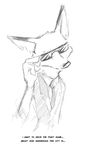  2016 absurd_res alpha_channel anthro black_and_white canine clothed clothing dialogue disney eyewear fox half-length_portrait hi_res male mammal monochrome necktie nick_wilde outline portrait simple_background solo suit sunglasses thewyvernsweaver translucent transparent_background zootopia 