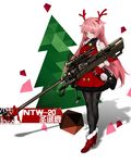  anti-materiel_rifle girls_frontline gun highres left-handed long_hair ntw-20 ntw-20_(girls_frontline) official_art pantyhose pink_hair ran_(pixiv2957827) rifle simple_background sniper_rifle solo weapon white_background 