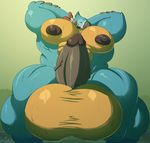  2016 abs anthro avian balls beak biceps bird breath_of_the_wild erection feathers huge_muscles humanoid_penis impaledwolf kass_(zelda) male muscular muscular_male nintendo nude open_mouth pecs penis simple_background solo standing sweat the_legend_of_zelda tongue video_games winged_arms wings yellow_balls 