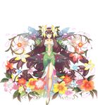  :o absurdly_long_hair awakening_(sennen_sensou_aigis) braid brown_hair center_opening dress fiore_(sennen_sensou_aigis) flower flower_necklace full_body green_eyes hair_flower hair_ornament highres jewelry long_hair long_sleeves looking_at_viewer navel necklace official_art outstretched_arms outstretched_hand petals plant sennen_sensou_aigis solo too_many transparent_background twin_braids very_long_hair zhitian_liang 
