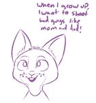  2016 anthro canine cub dialogue disney english_text fox hybrid innocent lagomorph male mammal monochrome purple_and_white rabbit simple_background solo text tggeko white_background young zootopia 