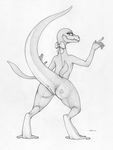  &lt;3 2016 anthro anus butt ecmajor english_text female lizard looking_at_viewer looking_back monochrome nintendo nude pencil_(artwork) pok&eacute;mon pussy raised_tail rear_view reptile ribbons salazzle scalie signature sketch smile solo text traditional_media_(artwork) video_games 