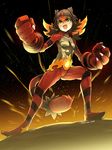  :d armpits artist_name bangs belt blonde_hair blunt_bangs blush_stickers breasts brown_hair claws clenched_hand collarbone dated eudetenis facial_mark fang fighting_stance full_body gen_7_pokemon glowing glowing_hands green_eyes groin hands_up highres incineroar legs_apart looking_away looking_up multicolored_hair night night_sky open_mouth paws personification pokemon red_hair ribs rock signature sky slit_pupils small_breasts smile solo standing star_(sky) starry_sky tail tiger_girl tiger_tail two-tone_hair v-shaped_eyebrows yellow_sclera 