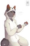  alpha_channel anthro clothed clothing dannoitanart english_text feline female looking_at_viewer mammal onesie open_mouth simple_background smile solo text transparent_background 