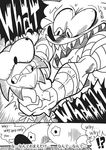  angry asphyxiation choking comic crying drooling fangs gashigashi knuckles_the_echidna male mammal saliva sonic_(series) sonic_the_hedgehog sweat tears text translation_request 