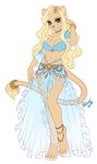  anthro clothed clothing feline female fur hair lion looking_at_viewer mammal pollo-chan simple_background smile solo standing white_background wide_hips 