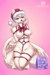  anthro areola bdsm bondage bound breasts canine christmas female hands_behind_back hat holidays hotbento kneeling looking_at_viewer mammal nipples nude pussy santa_hat smile solo thick_thighs tongue tongue_out wide_hips 