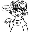  2016 anthro black_and_white clothed clothing dialogue disney english_text eyewear fake_ears fan_character female glasses inkyfrog mammal monochrome pig porcine simple_background solo text white_background zootopia 