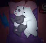  balls bear bed bedroom cartoon_network duo erection eyes_closed form_behind heddy high-angle_view humanoid_penis ice_bear looking_pleasured lying male male/male mammal nude on_bed on_side open_mouth panda panda_(character) penis plushie polar_bear semi-anthro sex signature spoon_position spooning we_bare_bears 