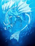  blue_scales dragon feral fish marine scales solo swimming underwater water wings yojoo 
