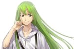  enkidu_(fate/strange_fake) fate/grand_order fate/strange_fake fate_(series) green_eyes green_hair long_hair male_focus nagiko_(mangalove1111) otoko_no_ko smile solo 