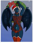  anthro bat bulge christmas clothing collar earlybird erection festive hat holidays holly_(plant) lace lingerie looking_at_viewer male mammal mistletoe nightswing penis plant presenting smile snow snowflake underwear wings wreath 