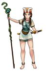  absurdres anklet bare_legs barefoot blush brown_hair comic hat highres japanese_clothes jewelry katana kimono long_hair omoneyatsu original short_kimono sleeveless sleeveless_kimono smile staff sword tunic wakizashi weapon yellow_eyes yewang19 