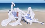  2016 absurd_res algol_(lugia) animal_genitalia beach blue_belly blush cum cum_in_mouth cum_inside eparihser eyes_closed fan_character feet fellatio female genital_slit hi_res legendary_pok&eacute;mon lugia male male/female masturbation nintendo oral pok&eacute;mon pussy pussy_juice saliva sea seaside sex slit vaginal vaginal_masturbation vega_(lugia) video_games water wings 