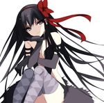  1girl absurdres akemi_homura akuma_homura black_hair long_hair looking_at_viewer mahou_shoujo_madoka_magica misteor purple_eyesmahou_shoujo_madoka_magica_movie smile 