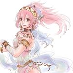  armband bracelet cosplay earrings european_clothes fire_emblem fire_emblem_if headband insarability jewelry looking_at_viewer olivia_(fire_emblem) olivia_(fire_emblem)_(cosplay) pink_hair ponytail soleil_(fire_emblem_if) solo 