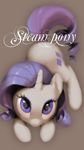  2016 blue_eyes ciyuunhe cutie_mark english_text equine female feral friendship_is_magic fur grey_background hair horn looking_at_viewer mammal my_little_pony purple_hair rarity_(mlp) simple_background smile solo text unicorn white_fur 