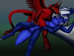  anthro bakari balls canine dragon duo erection female horn hybrid knot male male/female mammal nude penetration pussy_juice sex vaginal vaginal_penetration wings 
