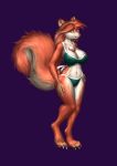  anthro big_breasts breasts clothed clothing digital_media_(artwork) digitigrade female hair hileksel leksi mammal nipple_bulge red_hair rodent sciurid solo swimsuit 