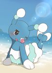  blue_body blush brionne cute fangs mammal marine nintendo one_eye_closed pinniped pok&eacute;mon sand sea seal solo unknown_artist video_games water wink 