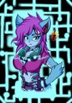  anthro belt big_breasts breasts canid canine clothing edit eyewear female fox fur headphones mammal paladins pepper_(paladins) purple_fur raydroxus ring solo sunglasses 