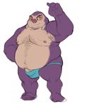  alien barely_contained body_hair bulge clothing disney flat_colors front_view happy_trail jumba_jookiba lilo_and_stitch low-riding male moobs navel nipples overweight overweight_male penis penis_base raised_arm sketch standing thong vein veiny_penis wkd 