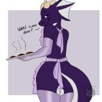  apron balls brokenvocaloid butt clothing dragon pollard presenting presenting_hindquarters scalie 