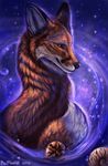  2016 amber_eyes ambiguous_gender black_lips black_nose canine detailed_fur feral flashw fox fur mammal orange_fur smile solo water 