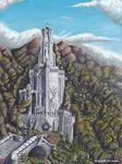  day highres lord_of_the_rings painting sky tower tree 
