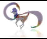  ambiguous_gender black_bars canine fur hair mammal multicolored_fur nude paws purple_hair purrchinyan scarf simple_background solo white_background wolf 