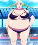  1girl bra fat highres keijo!!!!!!!! obese panties solo standing stitched 