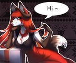  anthro canine clothed clothing english_text female fox horn hybrid llirika looking_at_viewer mammal solo text wide_hips 