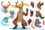  2016 3_fingers 5_fingers anthro antlers arm_markings biped black_nose brown_countershading brown_eyes brown_fur brown_horn brown_tail cervine claws cloven_hooves countershade_torso countershading crouching deer digital_media_(artwork) eyes_closed featureless_crotch front_view fur grey_claws grey_fur grey_tail hand_on_thigh head_tuft hooved_fingers hooves horn jazzotter jewelry leg_markings male mammal markings multicolored_fur mustelid naturally_censored necklace nude one_eye_closed otter red_fur red_markings see-saw sequence short_tail signature simple_background small_tail snout solo transformation webbed_hands whiskers white_background white_fur 