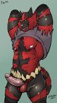  anthro areola armpits balls biceps bitnarukami body_hair chest_hair clothed clothing erection feline fur hairy_balls hairy_body incineroar looking_at_viewer male mammal manly muscular navel nintendo nipples penis pok&eacute;mon pubes sharp_teeth shorts smile solo standing teeth tiger vein veiny_penis video_games wrestler 