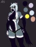  anthro canine clothing female fur hair looking_at_viewer mammal model_sheet nipple_tape pasties rt001 solo standing tape underwear 
