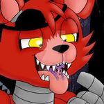  bonnie_(fnaf) canine five_nights_at_freddy&#039;s fox foxy_(fnaf) fur lagomorph machine mammal open_mouth oral_vore purple_fur rabbit red_fur robot sharp_teeth teeth tongue tongue_out video_games vore 