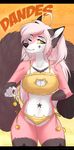  anthro canine clothing eyelashes female fingers fox fur hair looking_at_viewer mammal midriff one_eye_closed pink_fur purrchinyan smile solo white_fur white_hair wide_hips yellow_eyes 