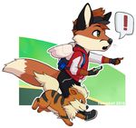  ! anthro arcanine canine clothed clothing duo feral fox fur hair hat male mammal nasusbot nintendo open_mouth phone pok&eacute;mon video_games 